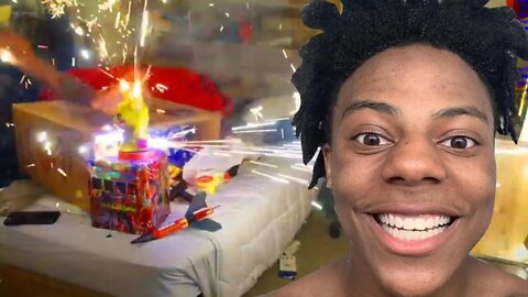 IShowSpeed Lights Fireworks Inside (House Catches Fire)
