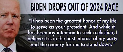 Biden annocunced he is stopping his run for President The Democrat party is corrupt and evil