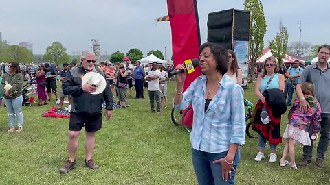 Rhonda singing the National Anthem