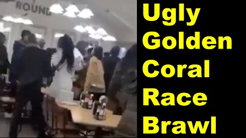 A table of whites get the beat down after getting steaks before Black table.