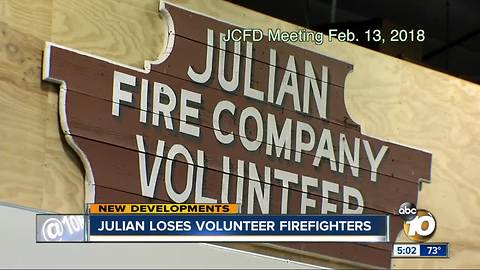 Julian loses volunteer firefighters