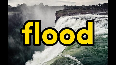 Scary flash flood caught on camera. Nature Disaster Thunderstorm Sound.