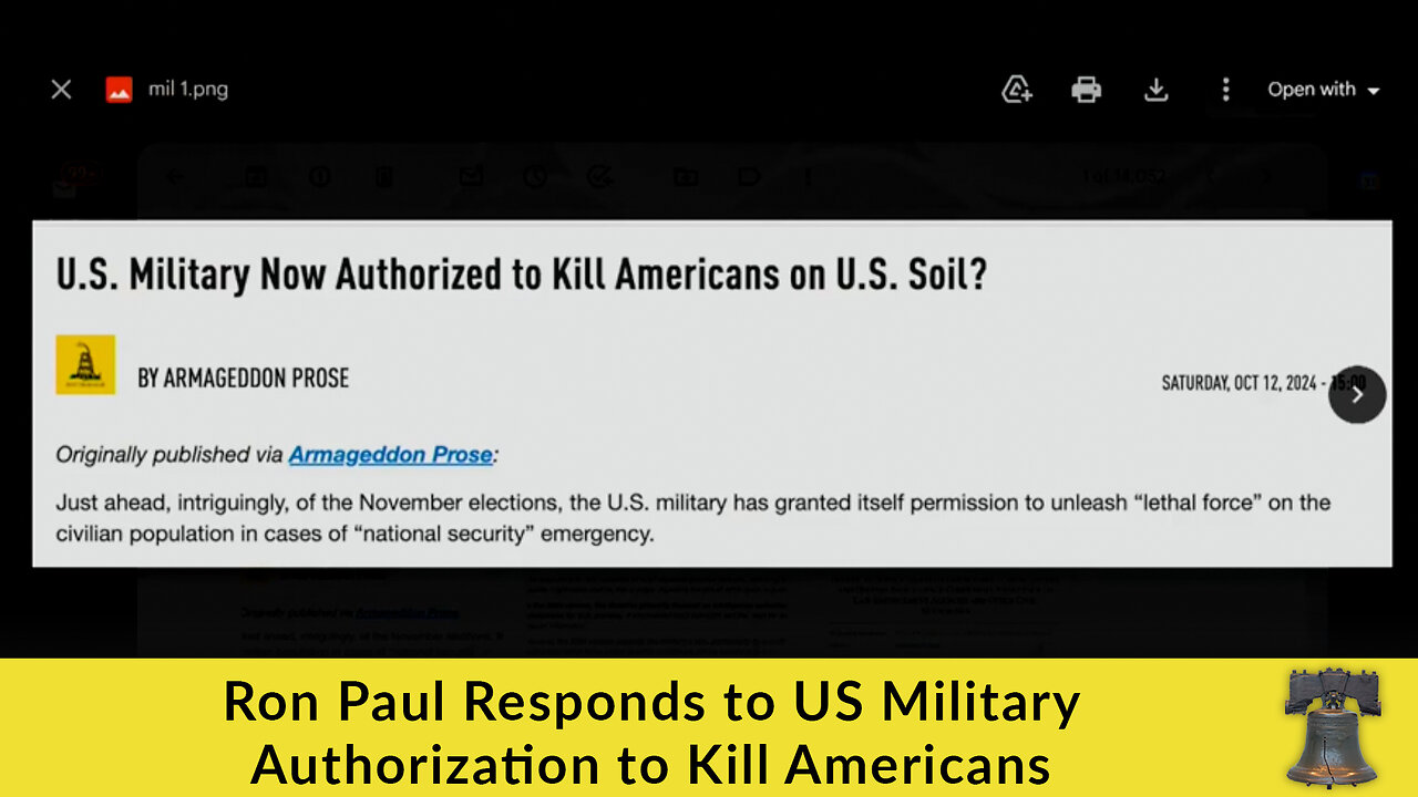 Ron Paul Responds to US Military Authorization to Kill Americans