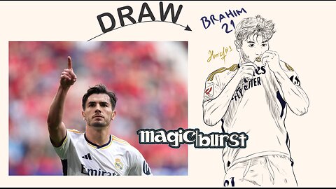 Drawing Brahim Diaz Real Madrid players No.21