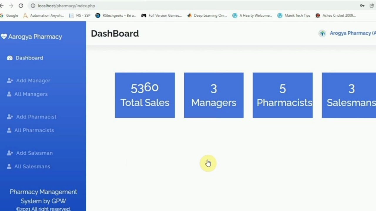 ⚕️Pharmacy Staff Management System Project using PHP | Free Source Code😉 | Tamil Explanation