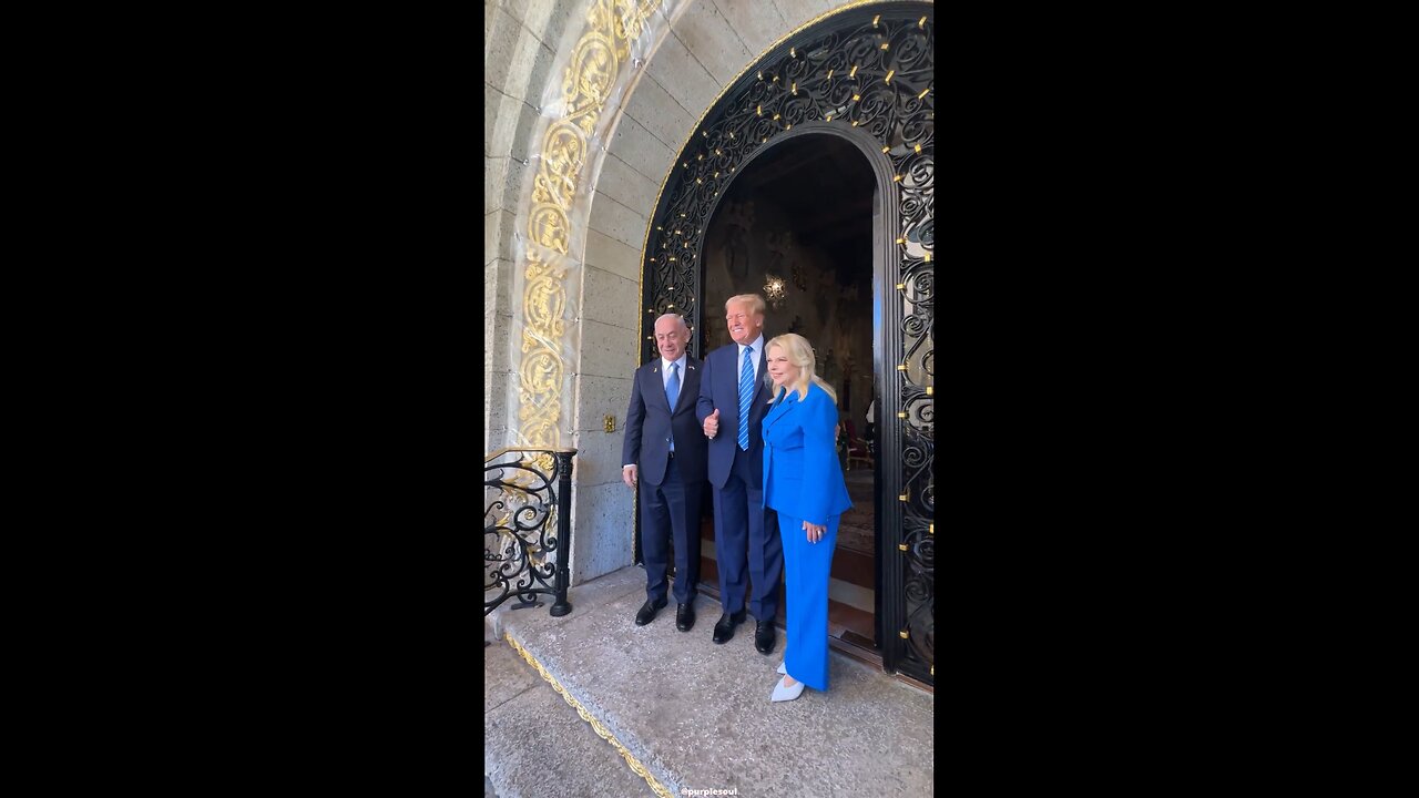 President Donald J. Trump welcomes Prime Minister Netanyahu at Mar-a-Lago