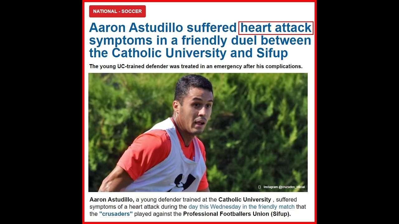 Aaron Astudillo suffered heart attack symptoms in a friendly duel