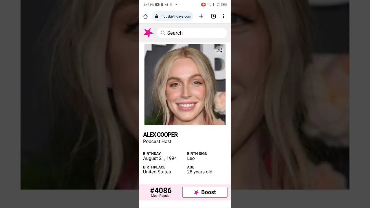 HAPPY 28 BIRTHDAY ALEX COOPER PODCAST HOST