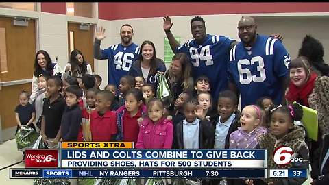 Colts and Lids team up to provide shoes, hats and more for young Indy students