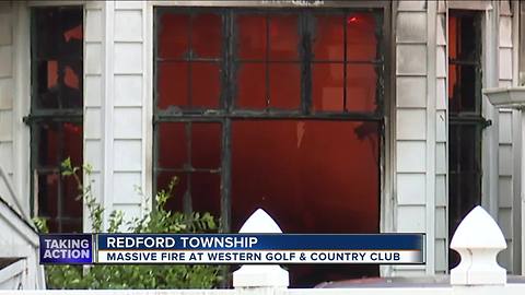 Firefighters battling massive fire at Western Golf and Country Club in Redford Township