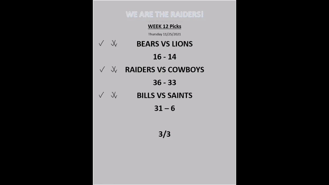 2021 WEEK 12 THANKSGIVING AFTER MATH