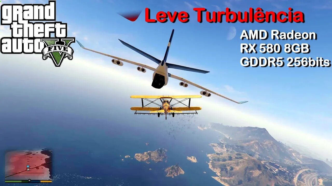Leve Turbulência - GTA 5 - na AMD Radeon RX 580 8GB GDDR5 256bits