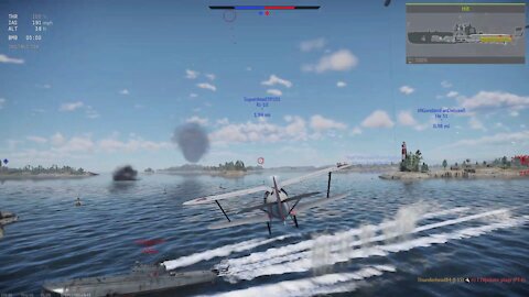 War Thunder - Glorious flight of the I-15R BR 1.0 / Славный полет резервного стартового биплана И-15Р БР 1.0 в Морских бояхerve starter bi-plane in Naval Battles