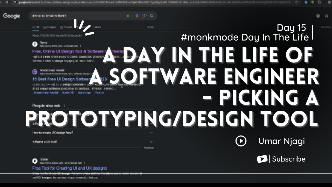 A Day In The Life of A Software Engineer | Picking a Design Tool For Nakuskia App | 15 #monkmode