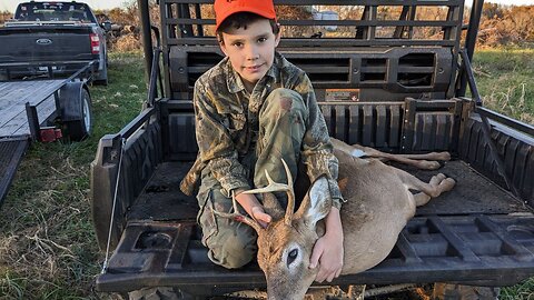 9 Year Old's First Buck!! (12ga) - Deer Season 2023
