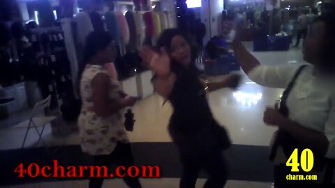interaction with the girls in the mall in the store and in the subway,