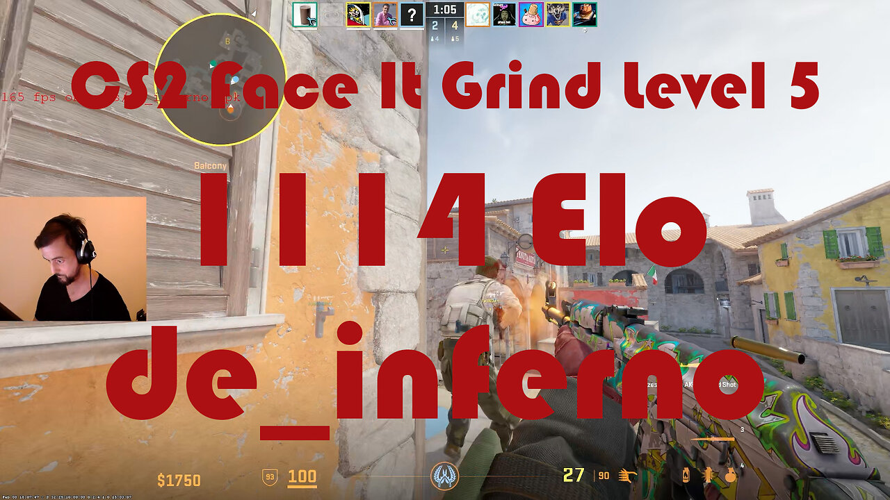 CS2 Face-It Grind - Face-It Level 5 - 1114 Elo - de_inferno