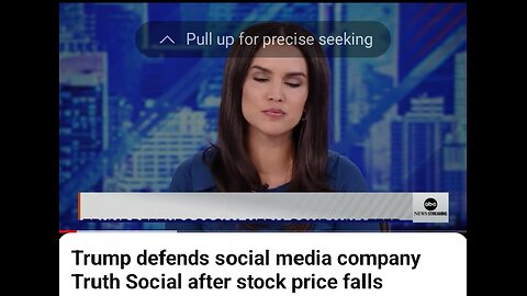 Trump defends social media company Truth social after stock price falls.