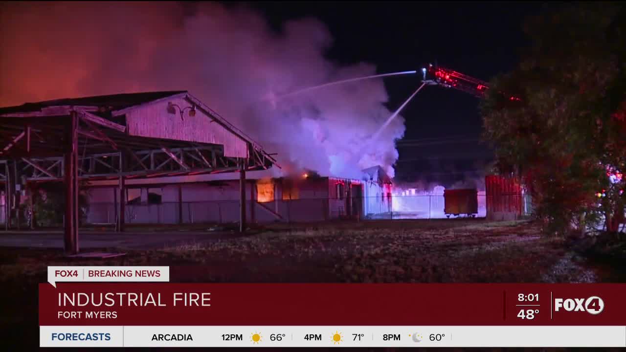Fire crews investigating fire at warehouse in Fort Myers