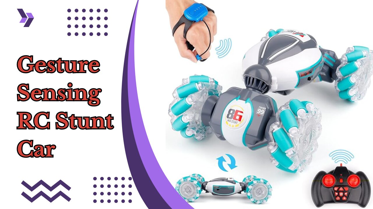 Gesture Sensing RC Stunt Car - Best 6-12 Yr Old Kids Gift | 2.4Ghz Remote Control 4WD Twist Car