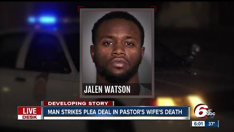 A man initially charged with murder in the death of a pastor's wife strikes a plea deal
