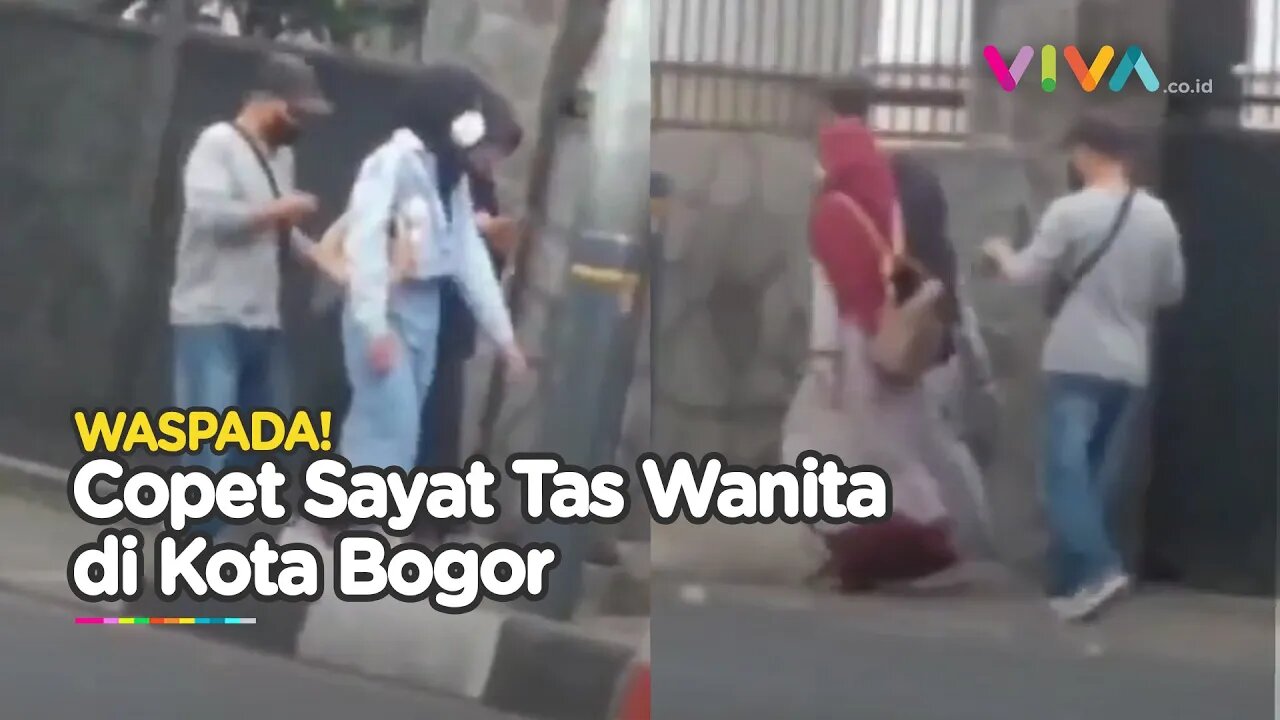 Aksi Pencopet di Bogor, Sayat Tas Wanita Berhijab!