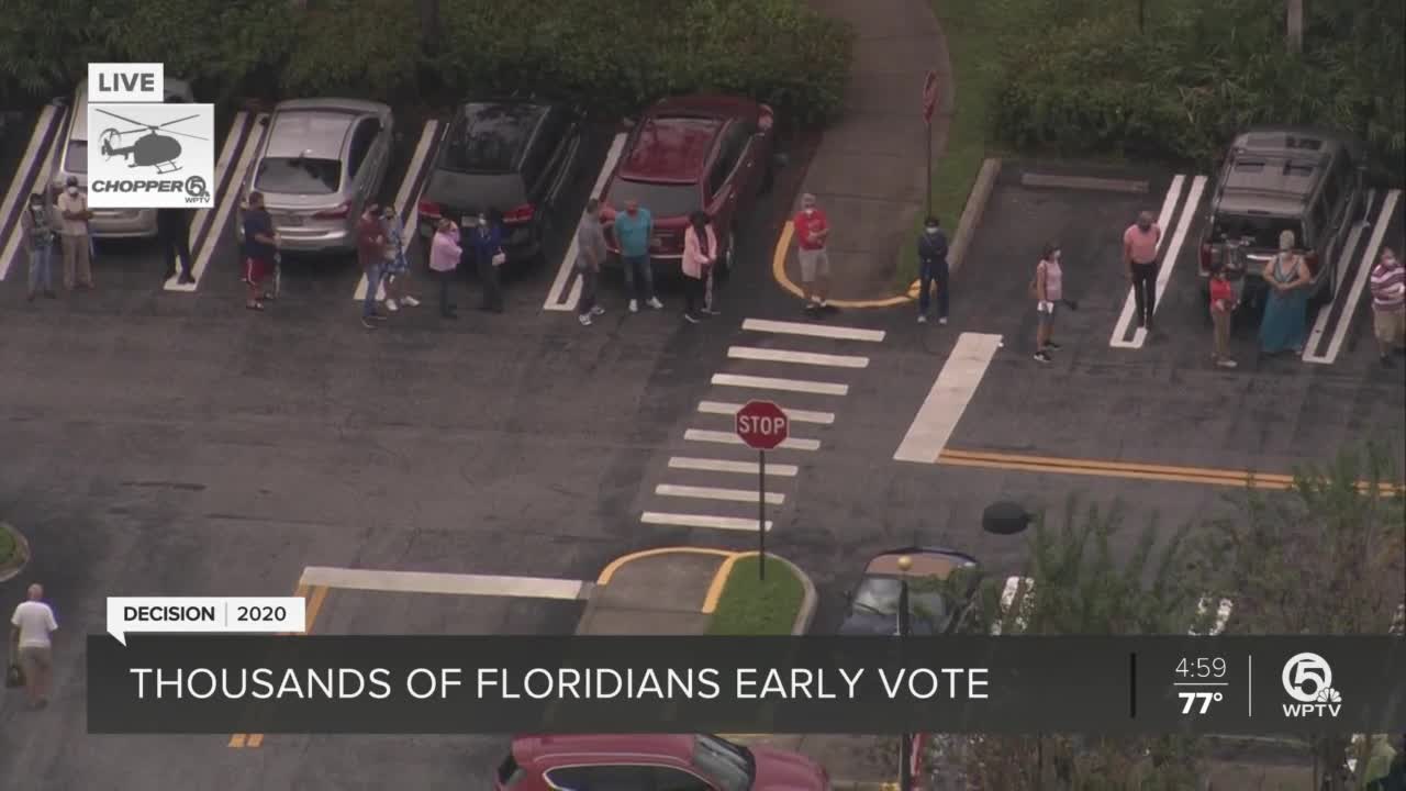 Lines spotted at some early-voting locations in Palm Beach County