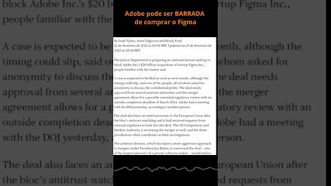 Adobe pode ser BARRADA de comprar o Figma! 😱 #shortsyoutube #shorts