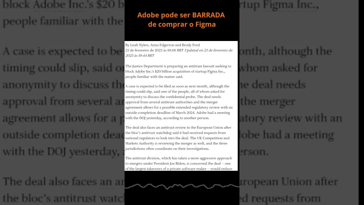 Adobe pode ser BARRADA de comprar o Figma! 😱 #shortsyoutube #shorts