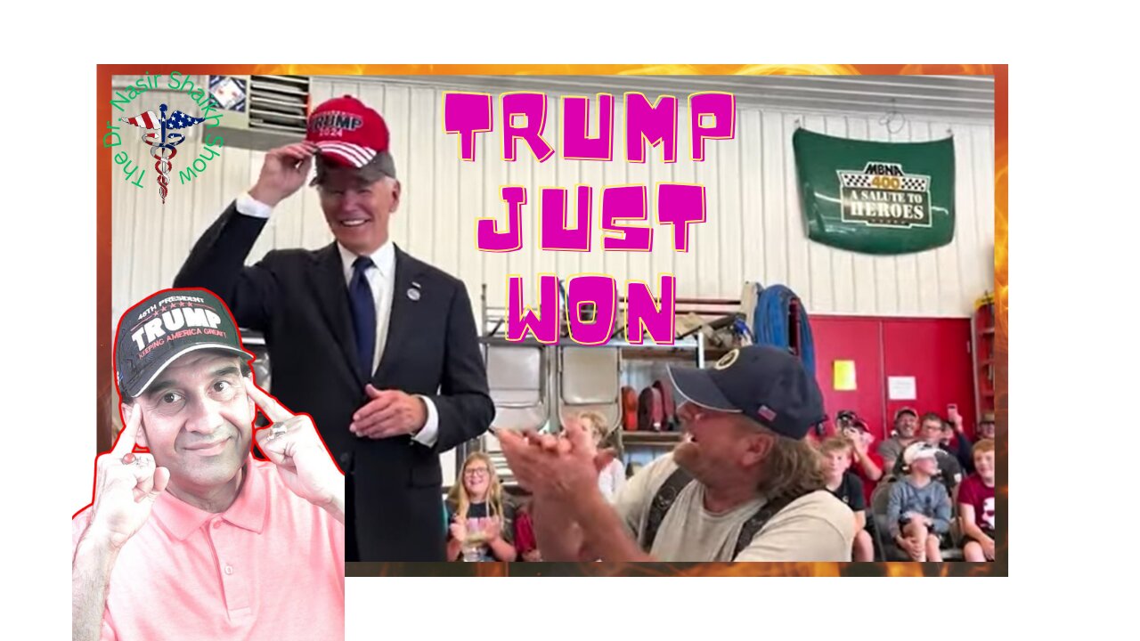 Biden Wears TRUMP Hat - Picture is WORTH 19 ELECTORAL VOTES