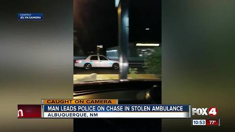 Ambulance chase caught on camera