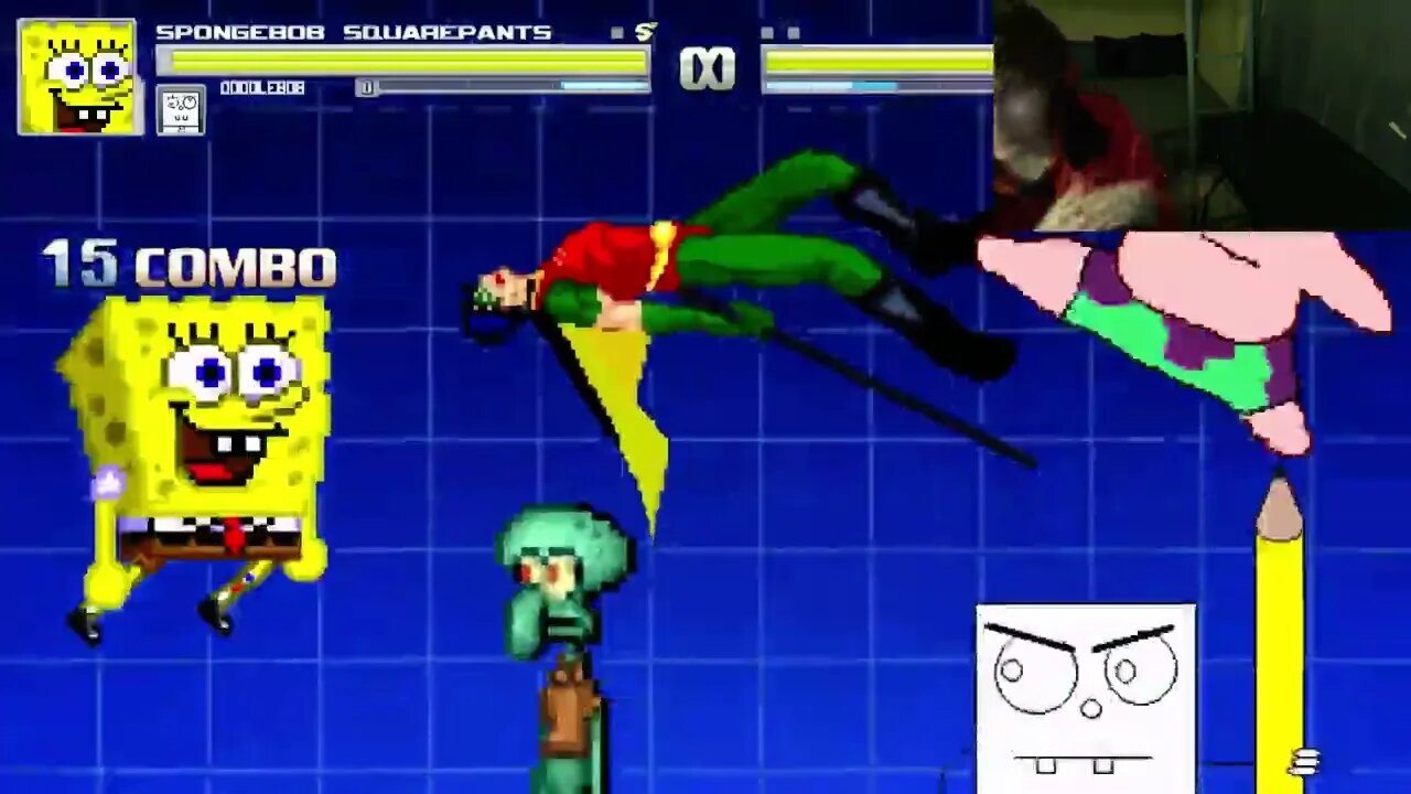 SpongeBob SquarePants Characters (SpongeBob, Squidward, And DoodleBob) VS Robin In An Epic Battle