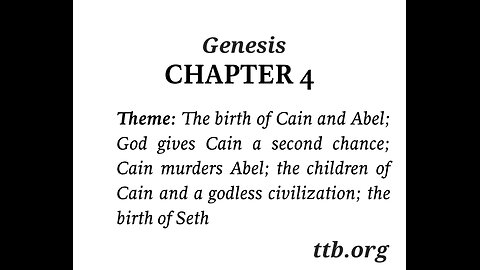 Genesis Chapter 4 (Bible Study)