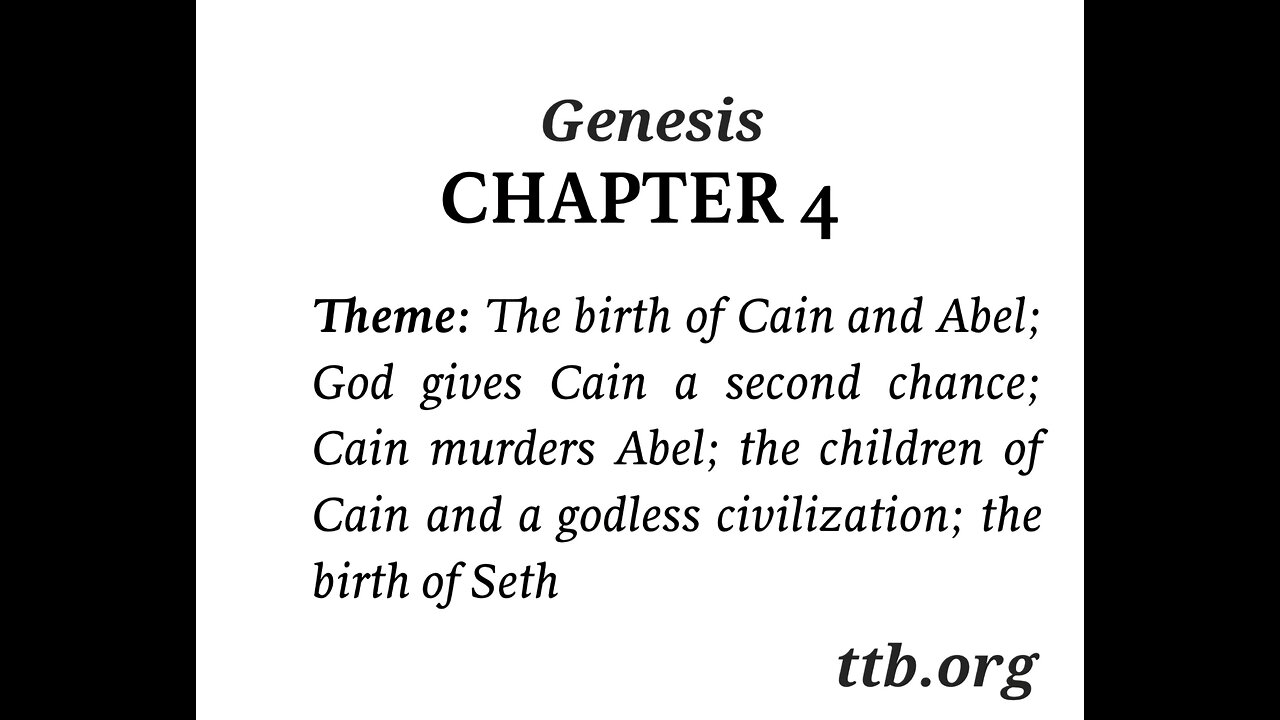 Genesis Chapter 4 (Bible Study)