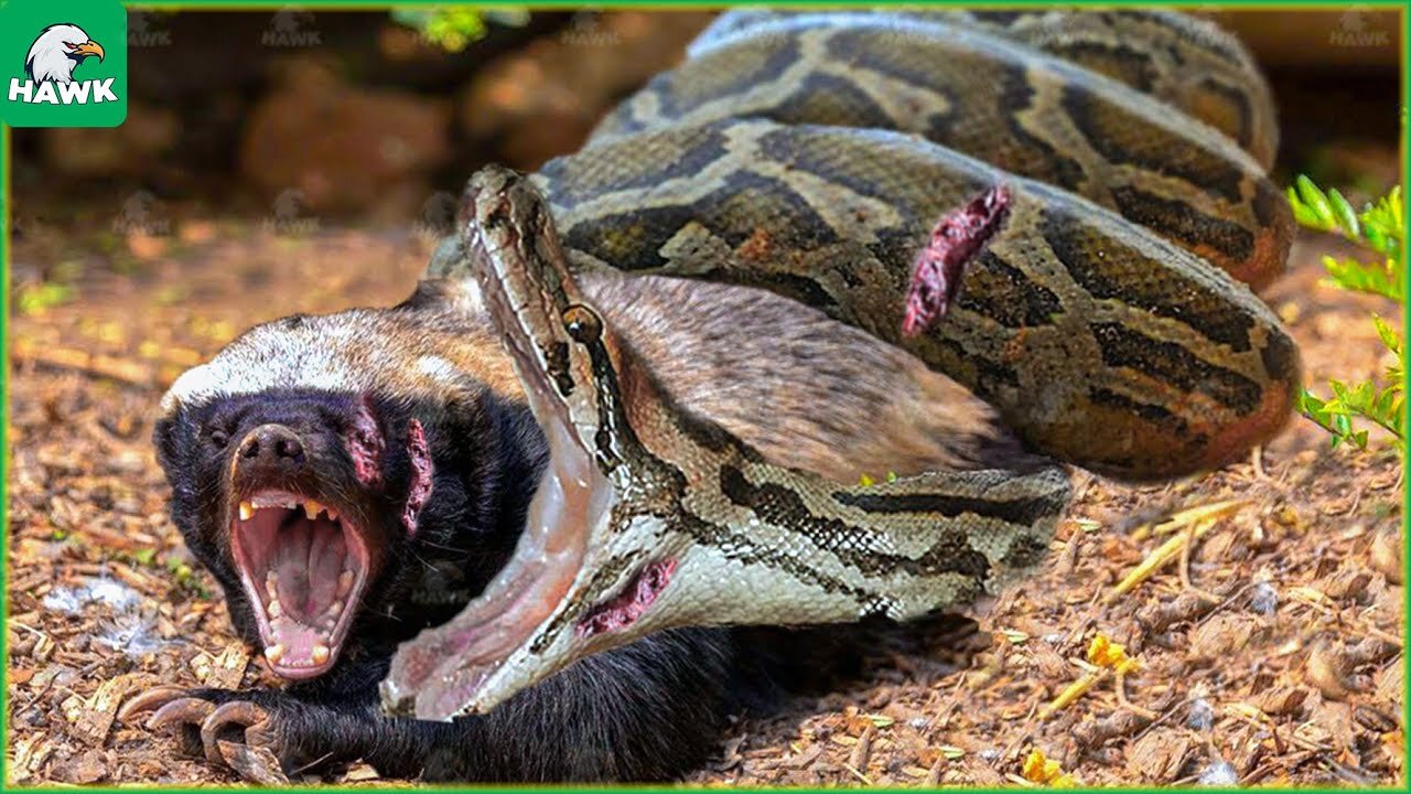 30 Moments Of Honey Badger Fighting With An Injured Python, What Happened Next? | Animal Fight