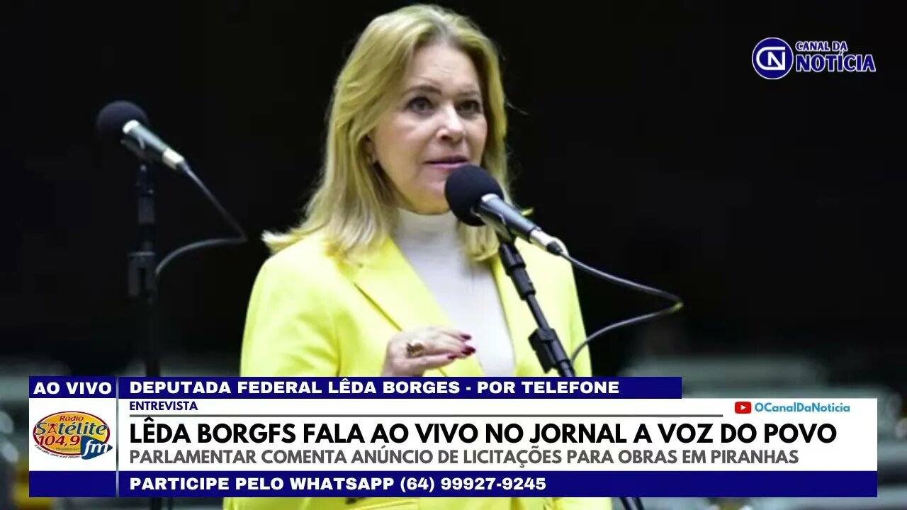 LÊDA BORGES FALA SOBRE OBRAS QUE SERÃO REALIZADAS EM PIRANHAS COM RECURSOS DESTINADOS POR ELA