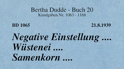 D 1065 - NEGATIVE EINSTELLUNG .... WÜSTENEI .... SAMENKORN ....