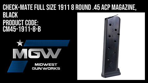 Check-Mate Full Size 1911 8 Round .45 ACP Magazine, Black - CM45-1911-8-B