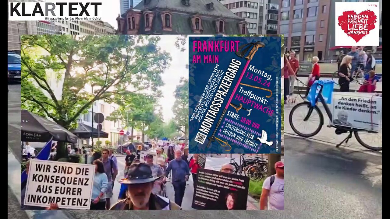Der Montagabend in der Frankfurter City: Demo und Aufzug komplett (Re-Upload DauerwelleDemoReport)