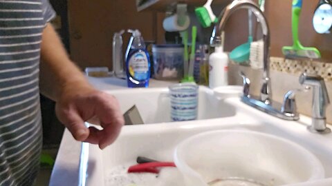 reviewing dawn platinum dish soap, dawn platinum powerwash spray and double sided dish scrubber
