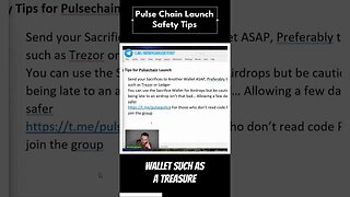 Pulsechain Sacrifice Safety Tip #shorts
