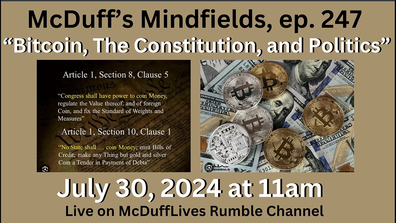 McDuff's Mindfields, ep. 247: Bitcoin, Politics, and the Constitution