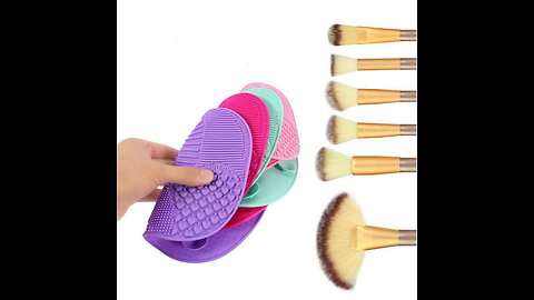 Tenmon Makeup Brush Cleaning Mat, 2 in 1 Silicone Brush, Cleaner Dryer Tray Brush Portable Trav...