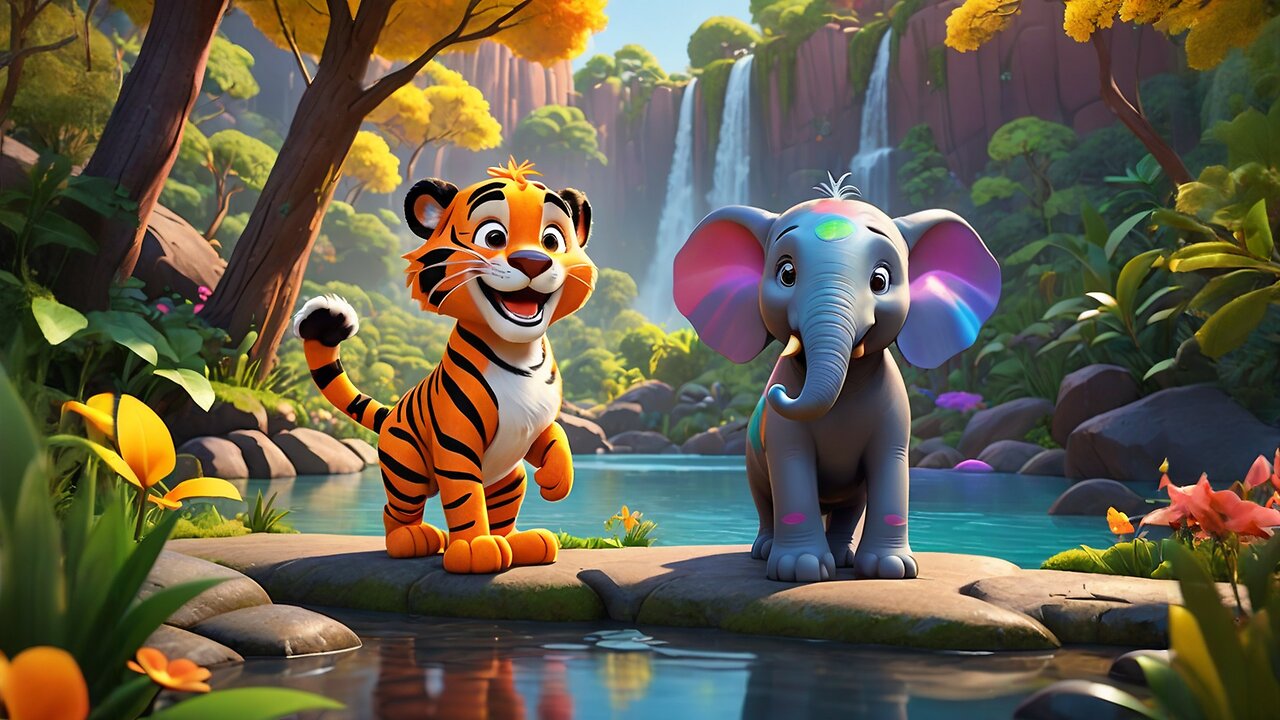 🌳🍦 The Ice Cream Tree Adventure | Fun Animated Kids Story of Friendship and Adventure 🐯🐘