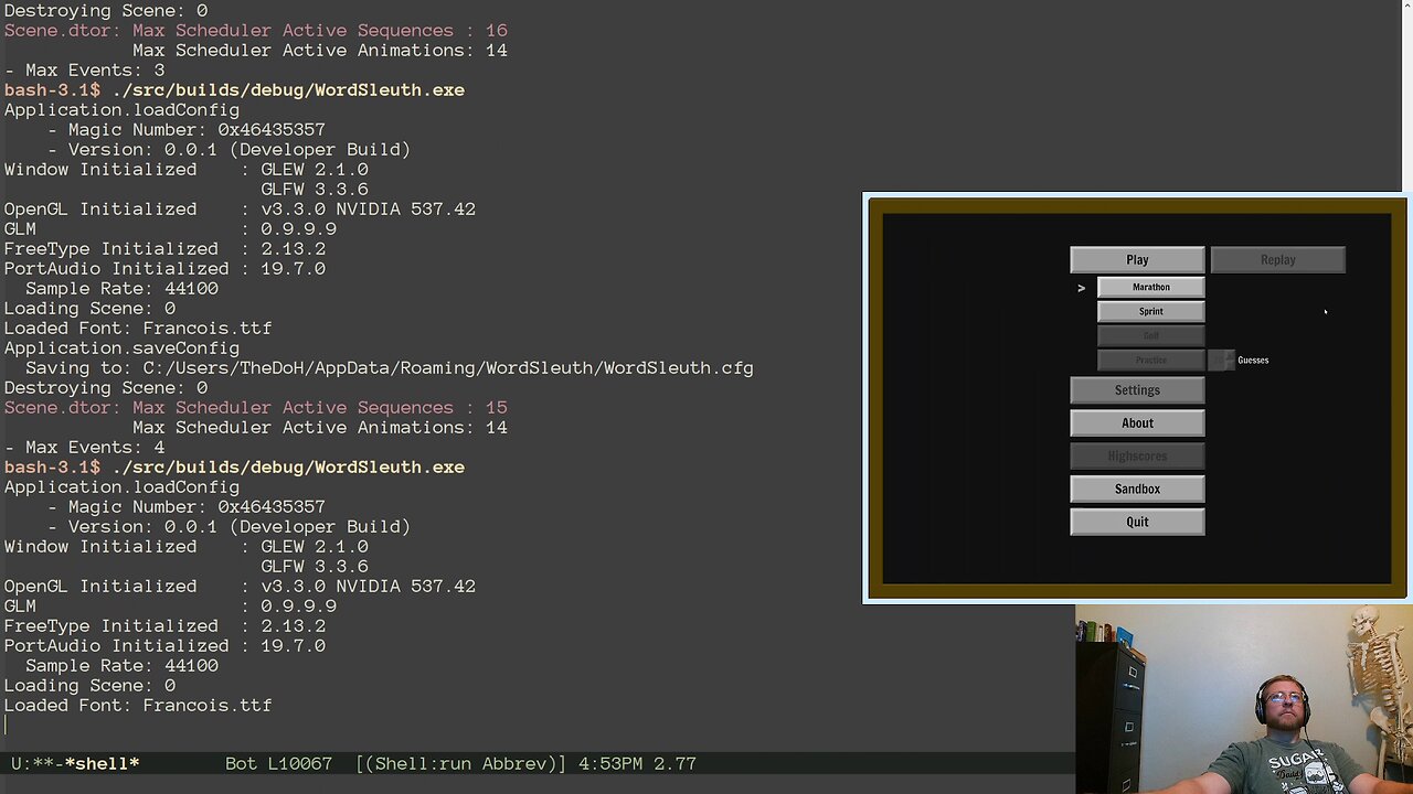 No Game Engine Game Dev: Word Sleuth 066A: Scene transition animations