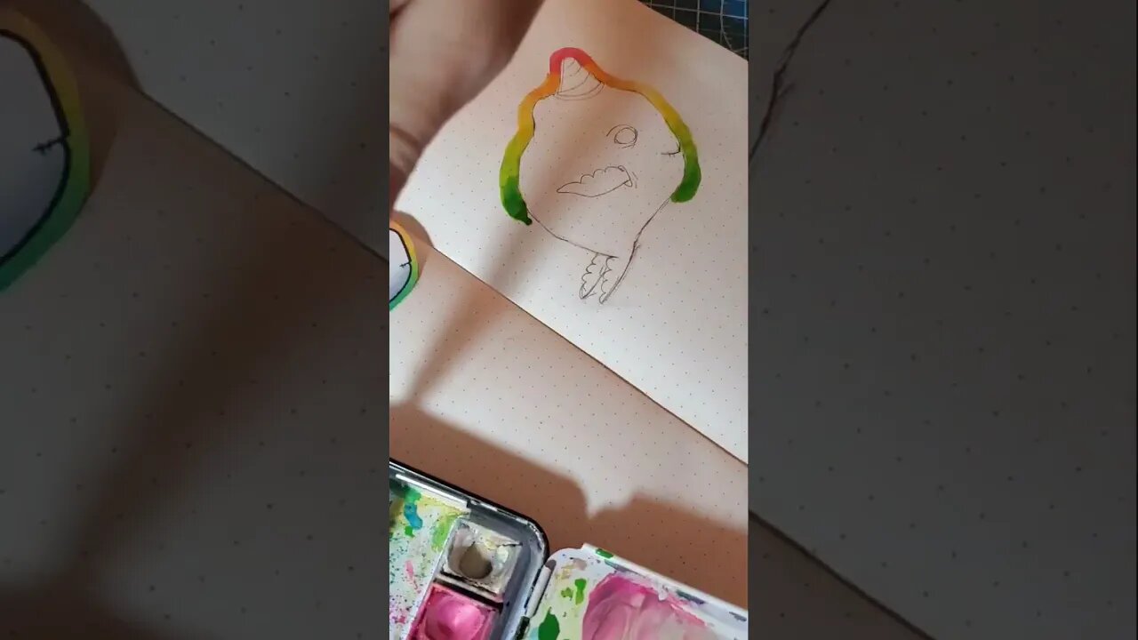 TURNING MY NORWHAL STICKER INTO A WATERCOLOR