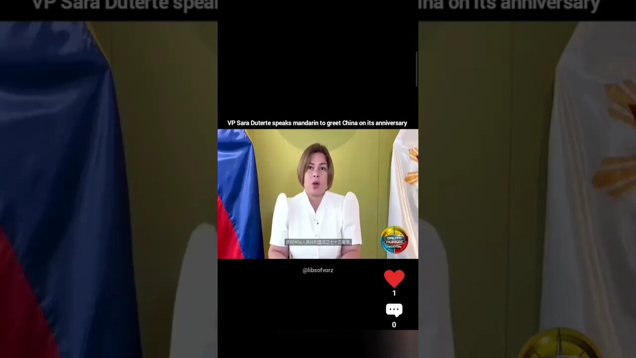Sara Duterte greet China's anniversary with Mandarin