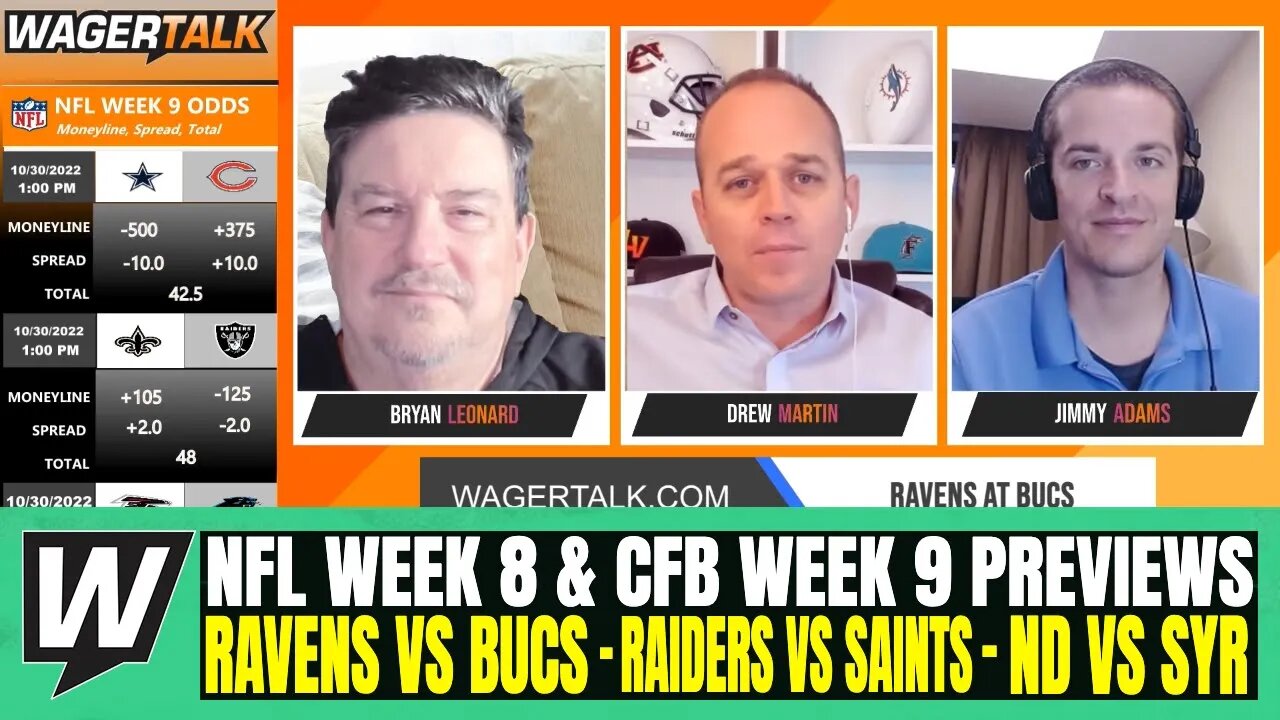 NFL Week 8 Picks and Predictions | Ravens vs Buccaneers | Raiders vs Saints | Notre Dame vs Syracuse