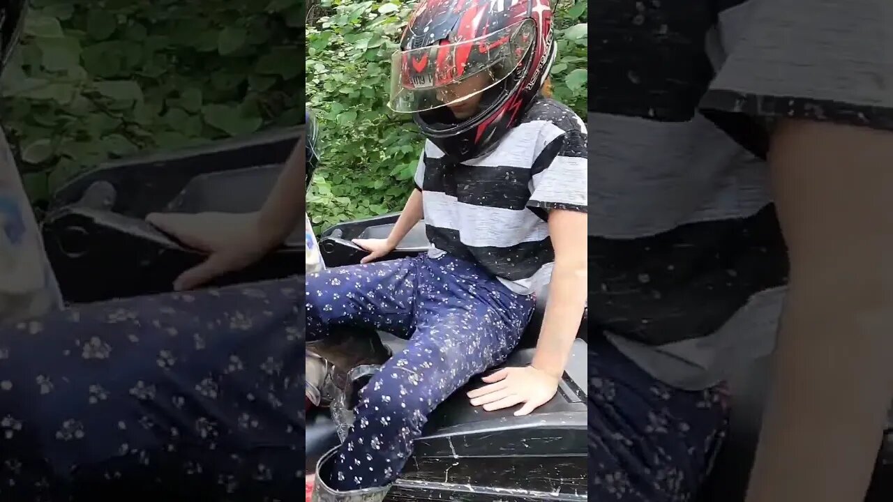 Mom only wins when there's spiders involved. #citygirl #atv #outdoors #newbrunswick #oakhillcrew