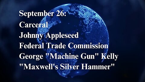 September 26: Carceral, Johnny Appleseed, FTC, George "Machine Gun" Kelly "Maxwell's Silver Hammer"